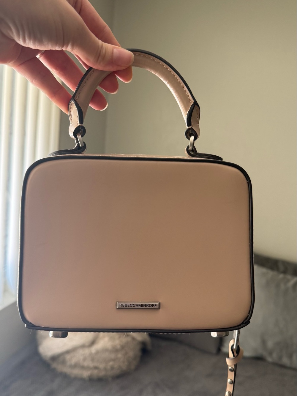 Rebecca Minkoff Beige Small Satchel Top Handle Zip
